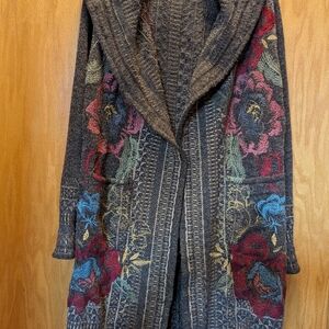 Johnny Was Long Embroidered Long Open Coat